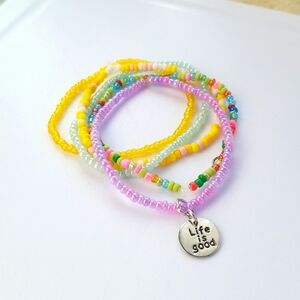 Life Is Good Charm Pastel Bracelets And Confetti Colors jewely 07/14/105